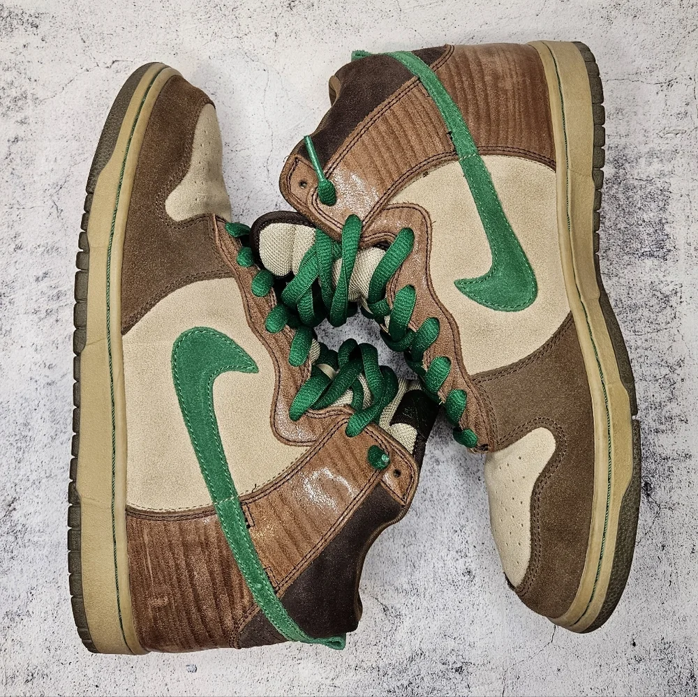 2007 Nike SB Premium Dunk High "Wood Deck" / Mens Size 10.5 - Picture 9 of 11
